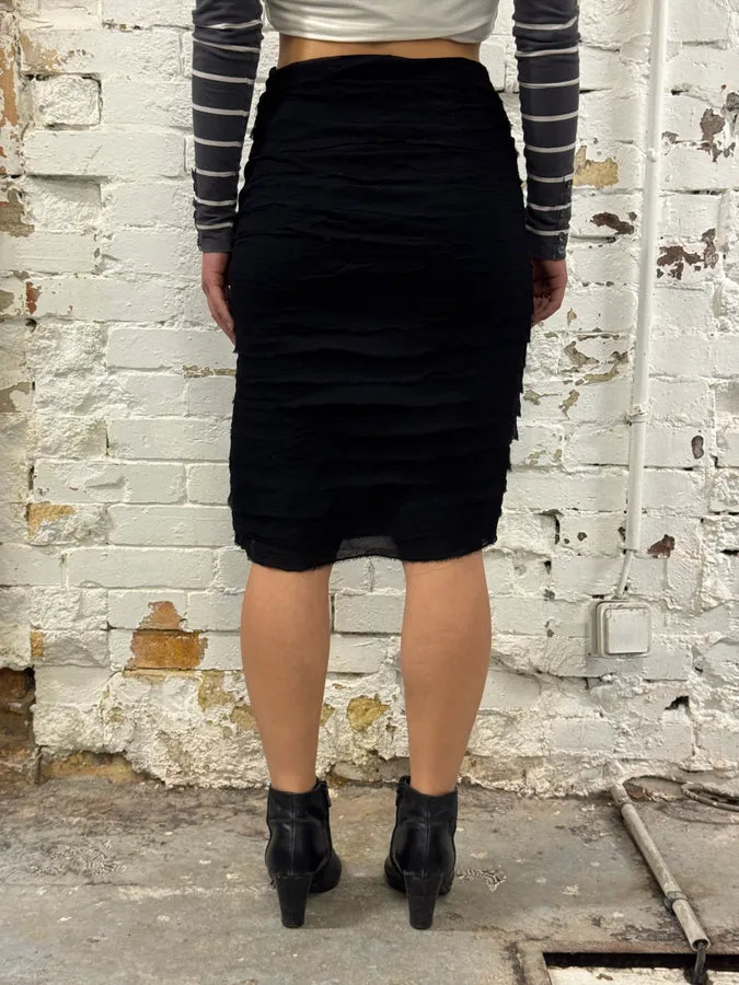 1990s Plein Sud Black Silk Skirt EiICfOc 2