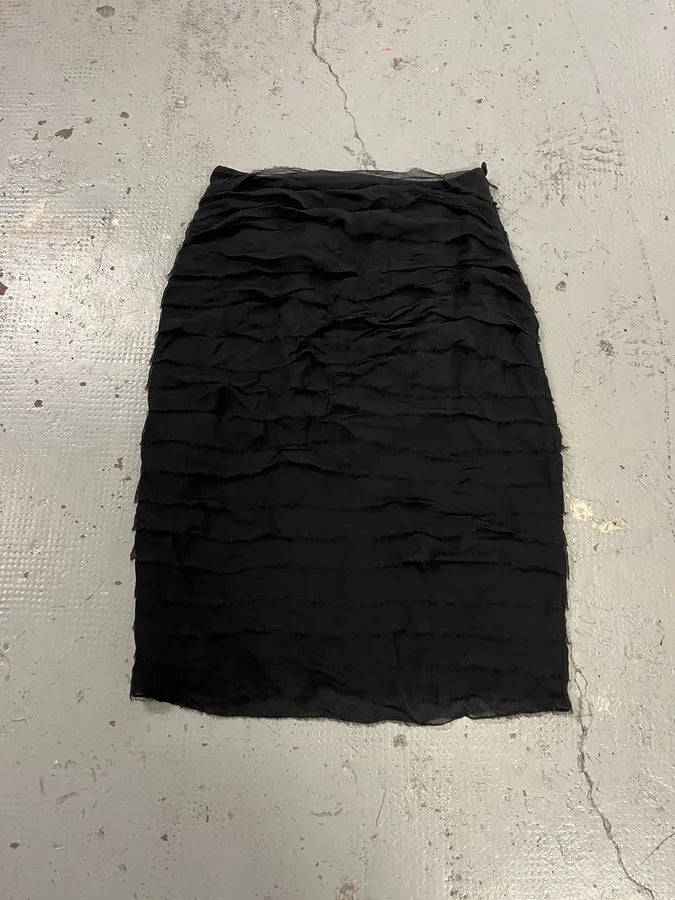 1990s Plein Sud Black Silk Skirt EiICfOc 3