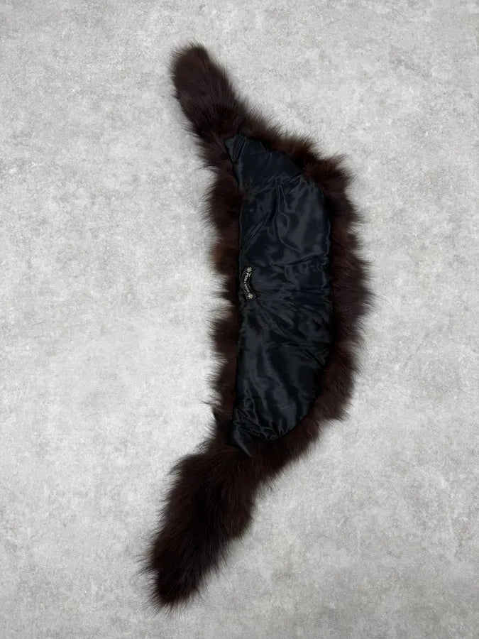 1990s Plein Sud Brown Fur Collar Scarf NdlsIRZ 4