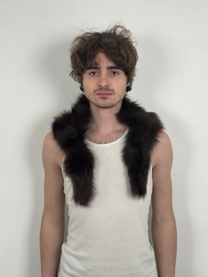 1990s Plein Sud Brown Fur Collar Scarf NdlsIRZ 1