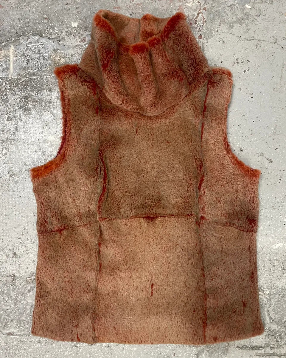 1990s Plein Sud Iridescent Fur Effect Sleeveless Turtleneck (M) 0