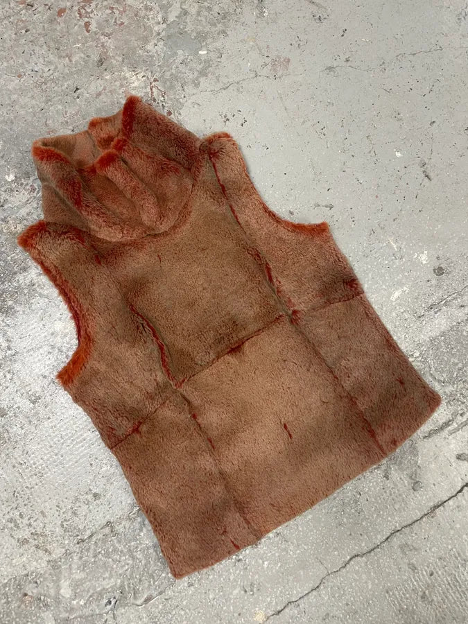 1990s Plein Sud Iridescent Fur Effect Sleeveless Turtleneck (M) 4