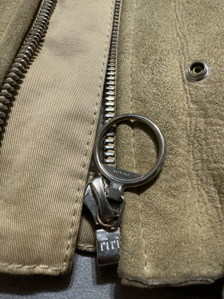 1990s Prada Beige Sheep Shearling Fur Leather Jacket (M) 7