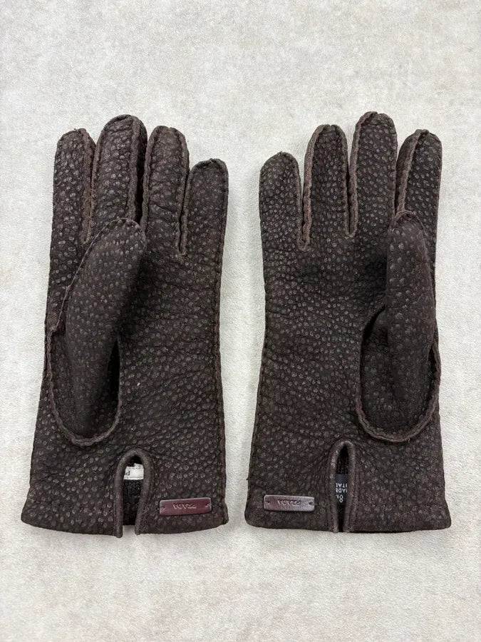 1990s Prada Brown Capybara Leather Gloves CpmvDYn 1