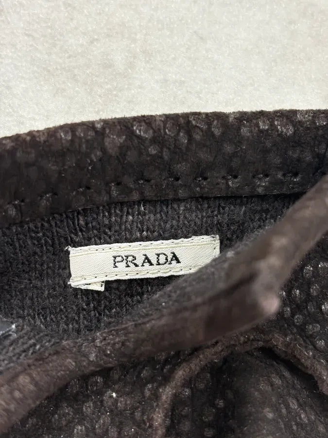 1990s Prada Brown Capybara Leather Gloves CpmvDYn 7
