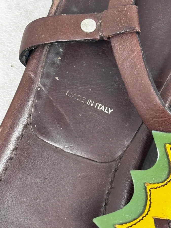 2000s Prada Brown Seahorse Leather Sandals sHbJSRL 5