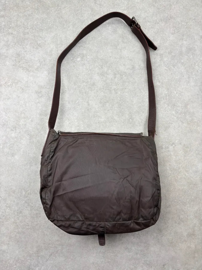 1990s Prada Brown Leather Studded Shoulder Bag WgIkKQU 6