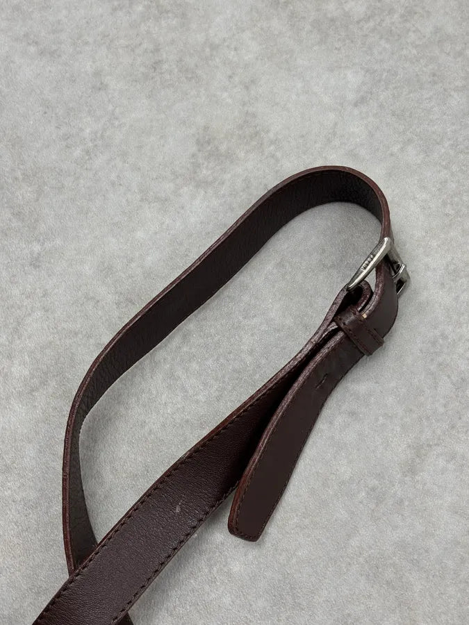 1990s Prada Brown Leather Studded Shoulder Bag WgIkKQU 13