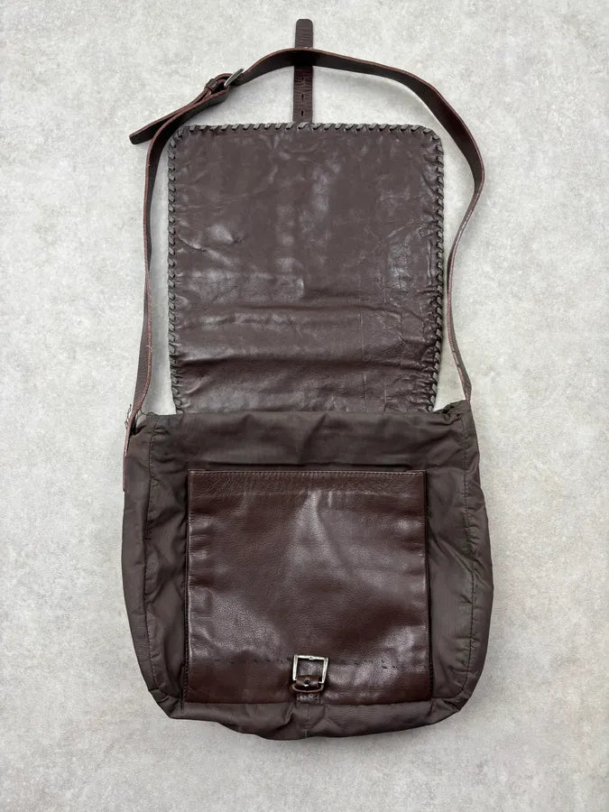 1990s Prada Brown Leather Studded Shoulder Bag WgIkKQU 11