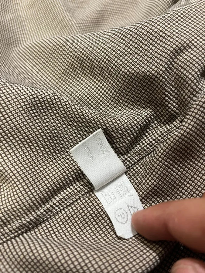 1990s Prada Checked Brown Minimalist Shirt vwnzcpz 10