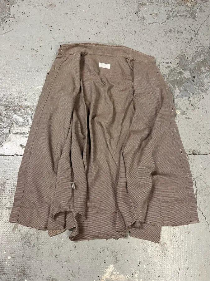 1990s Prada Checked Brown Minimalist Shirt vwnzcpz 8