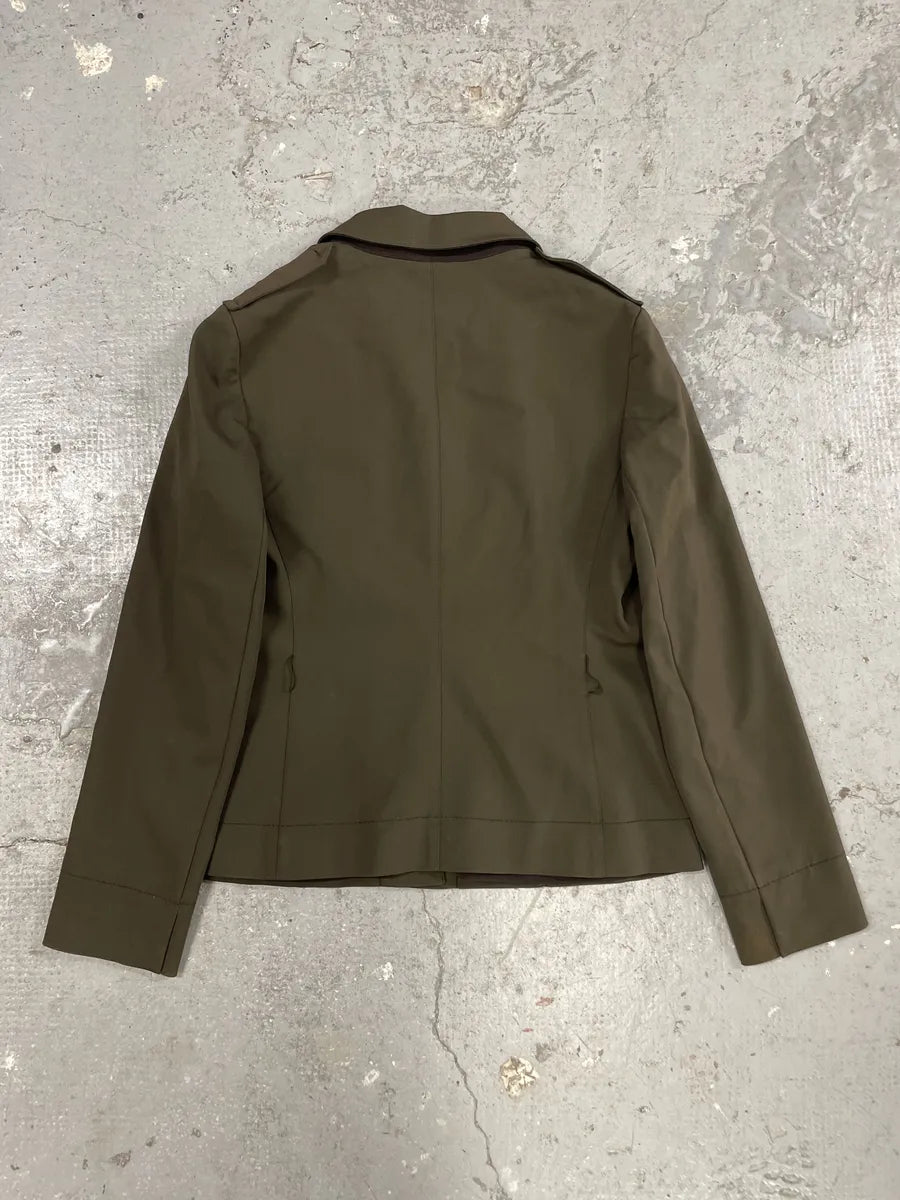 1990s Prada Olive Elegant Military Blazer Jacket (M) 1