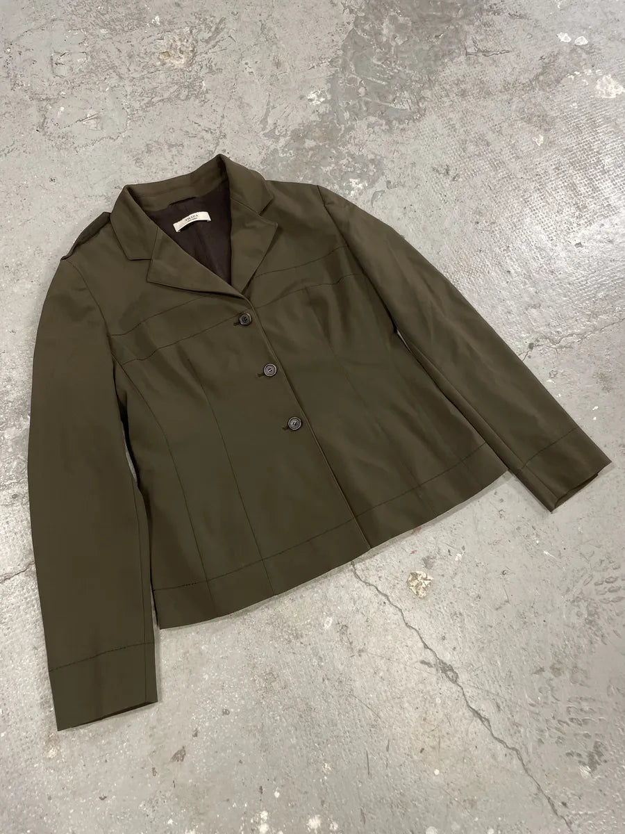 1990s Prada Olive Elegant Military Blazer Jacket (M) 2