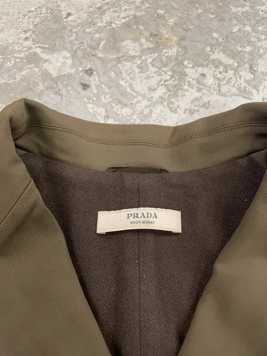 1990s Prada Olive Elegant Military Blazer Jacket (M) 5
