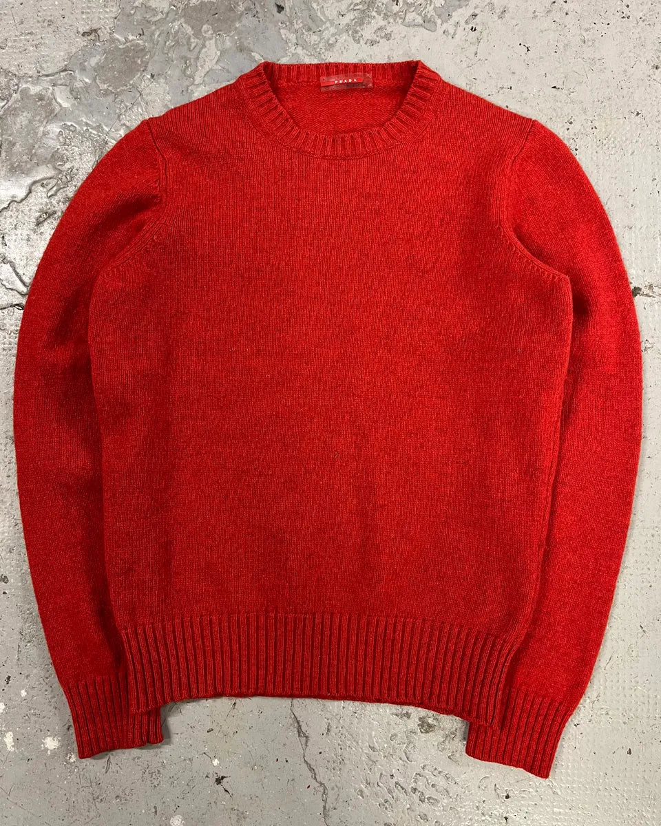 1990s Prada Red Devil Wool Sweater (S/M) EkQZRCJ 0