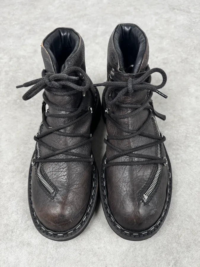 2000s Premiata Avant-Garde Tornado Zip Leather Hiking Boots aSRpqte 3