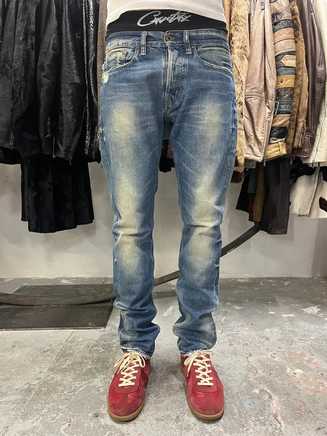 1990s Ralph Lauren American Faded Blue Denim Slim Jeans (M) iqDRJdV 3