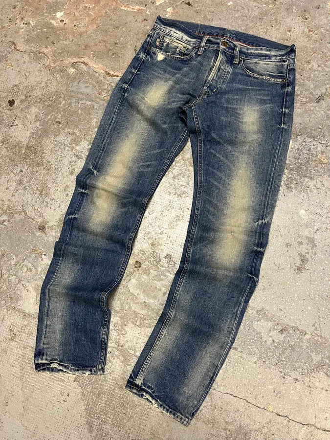 1990s Ralph Lauren American Faded Blue Denim Slim Jeans (M) iqDRJdV 4