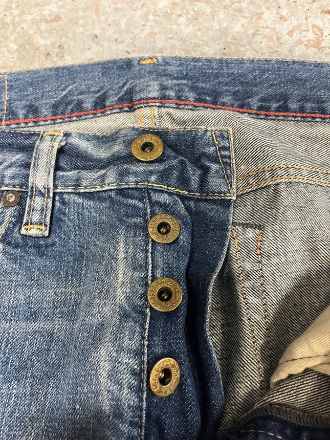 1990s Ralph Lauren American Faded Blue Denim Slim Jeans (M) iqDRJdV 6