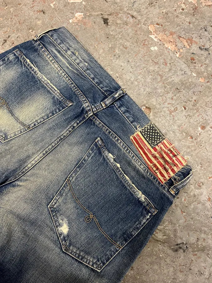 1990s Ralph Lauren American Faded Blue Denim Slim Jeans (M) iqDRJdV 8
