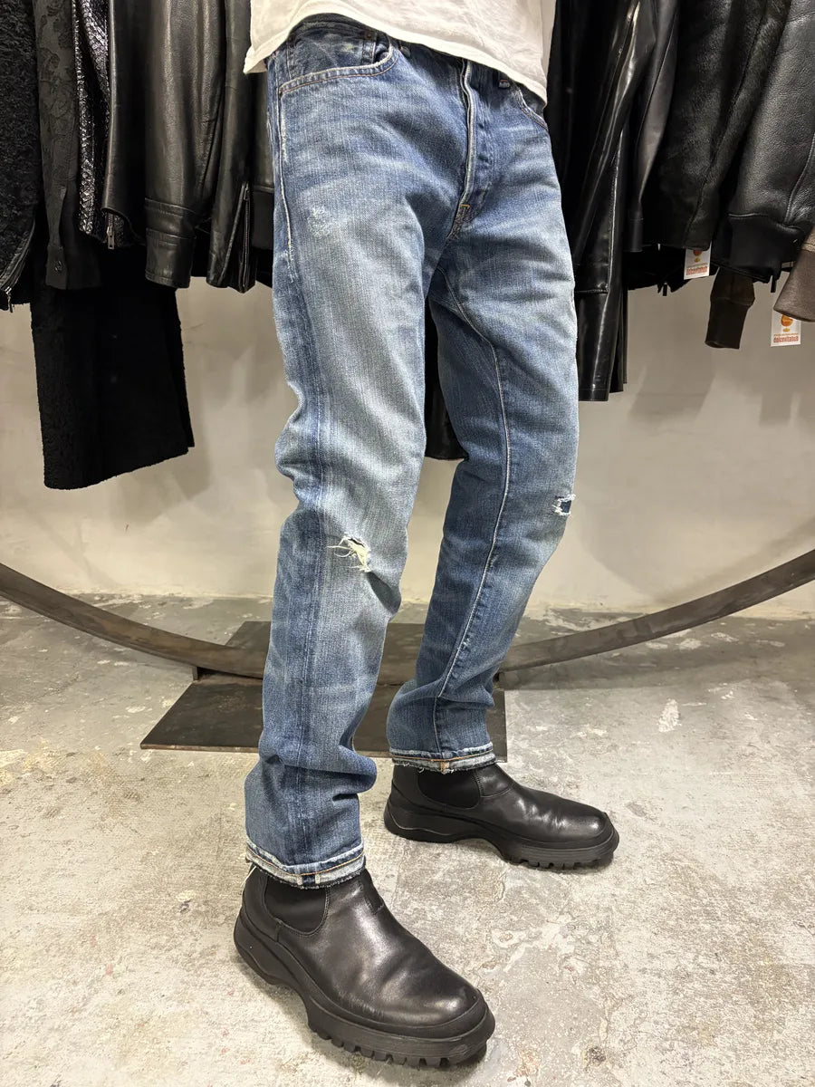 1990s Ralph Lauren American Straight Faded Blue Denim Jeans (S/M) kNQrAwP 1