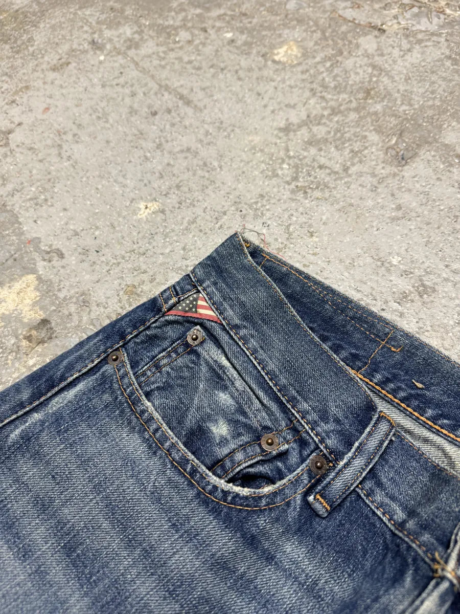 2010s Ralph Lauren American Straight Faded Blue Denim Jeans kNQrAwP 6