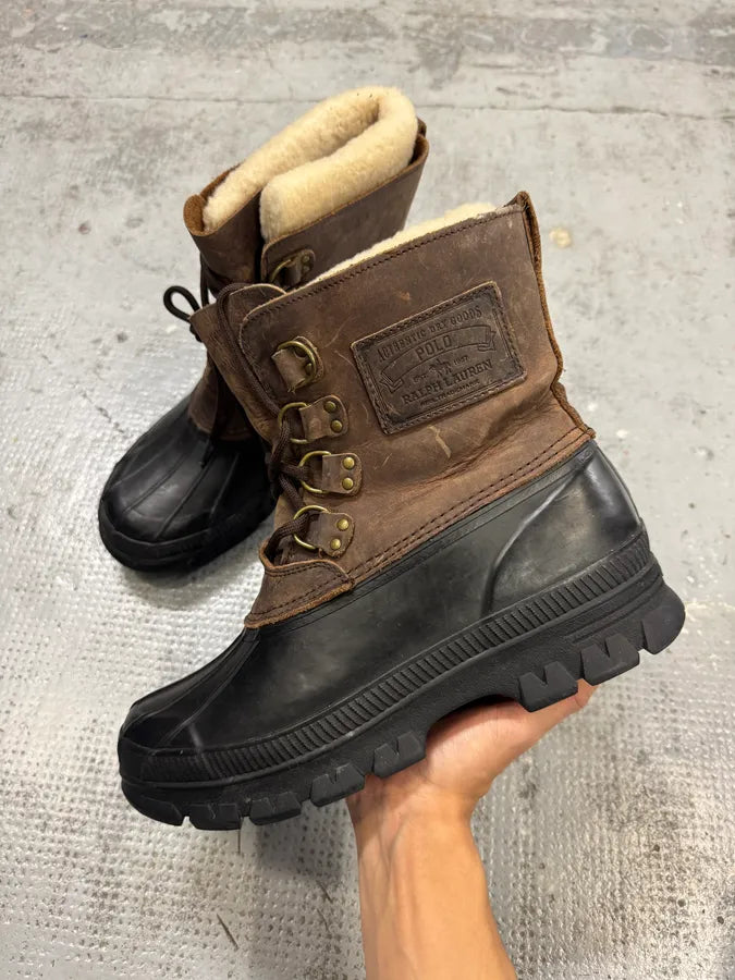 1990s Ralph Lauren Black & Brown Leather Ankle Boots dyBNamR 1