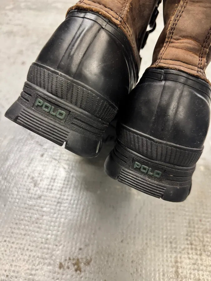 1990s Ralph Lauren Black & Brown Leather Ankle Boots dyBNamR 5