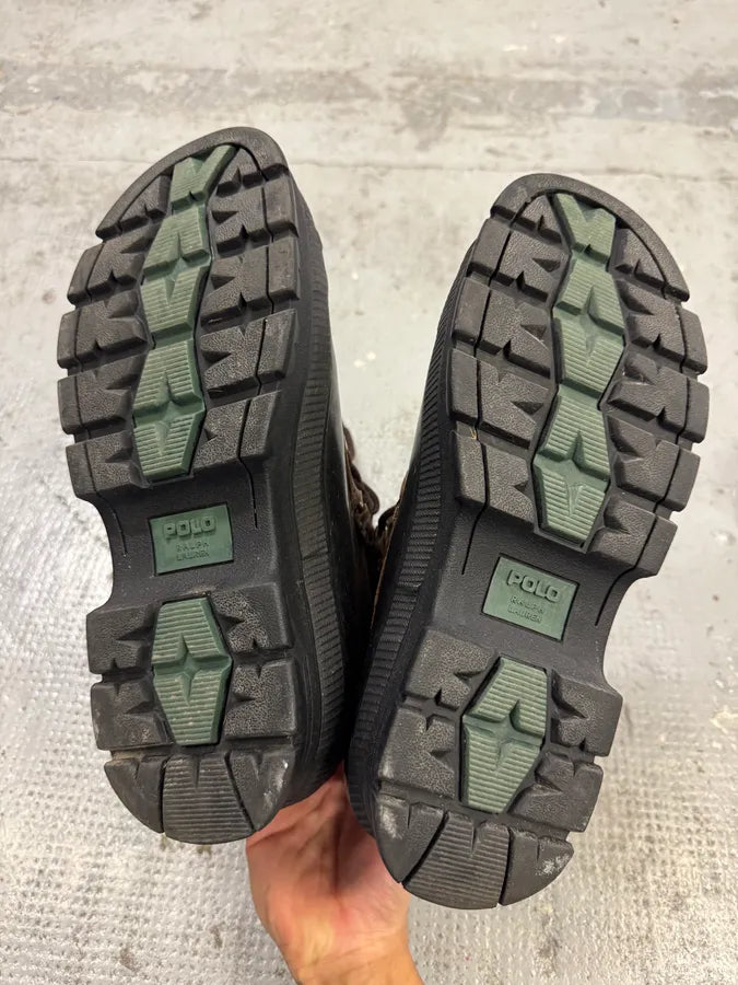 1990s Ralph Lauren Black & Brown Leather Ankle Boots dyBNamR 6