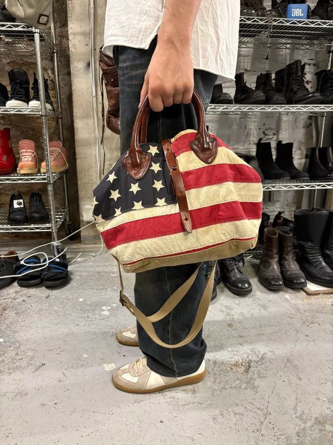 1990s Ralph Lauren Camo USA Flag Faded Shoulder Bag EECQgdO 2