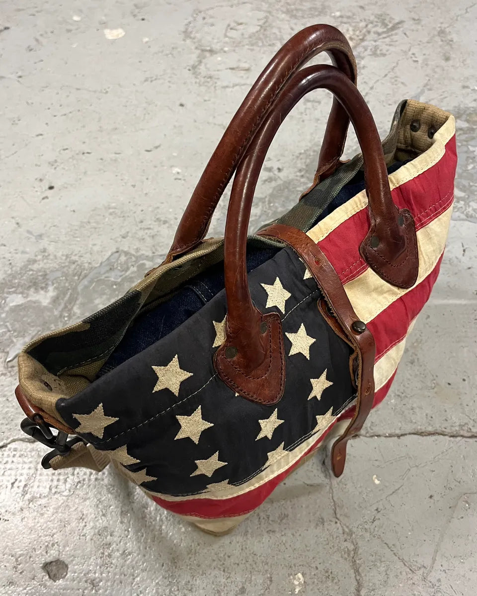 1990s Ralph Lauren Camo USA Flag Faded Shoulder Bag EECQgdO 3