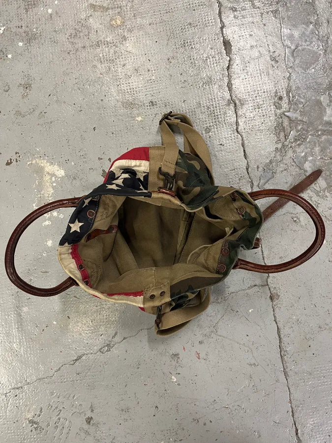 1990s Ralph Lauren Camo USA Flag Faded Shoulder Bag EECQgdO 6