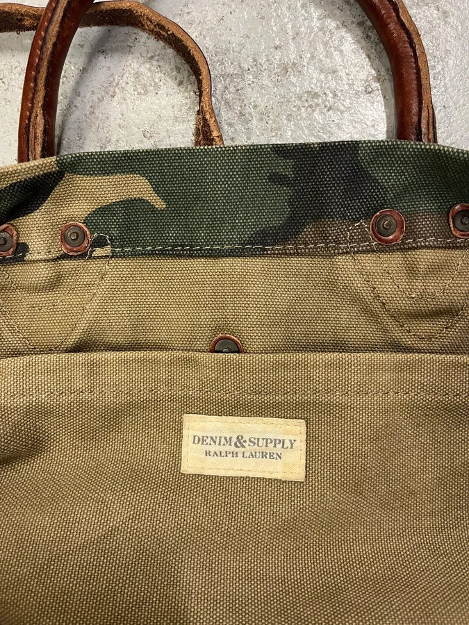 1990s Ralph Lauren Camo USA Flag Faded Shoulder Bag EECQgdO 7