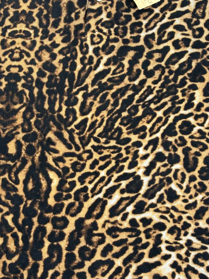 1990s Ralph Lauren Tan Leopard Print Cotton Polo Shirt psFMeGI 6