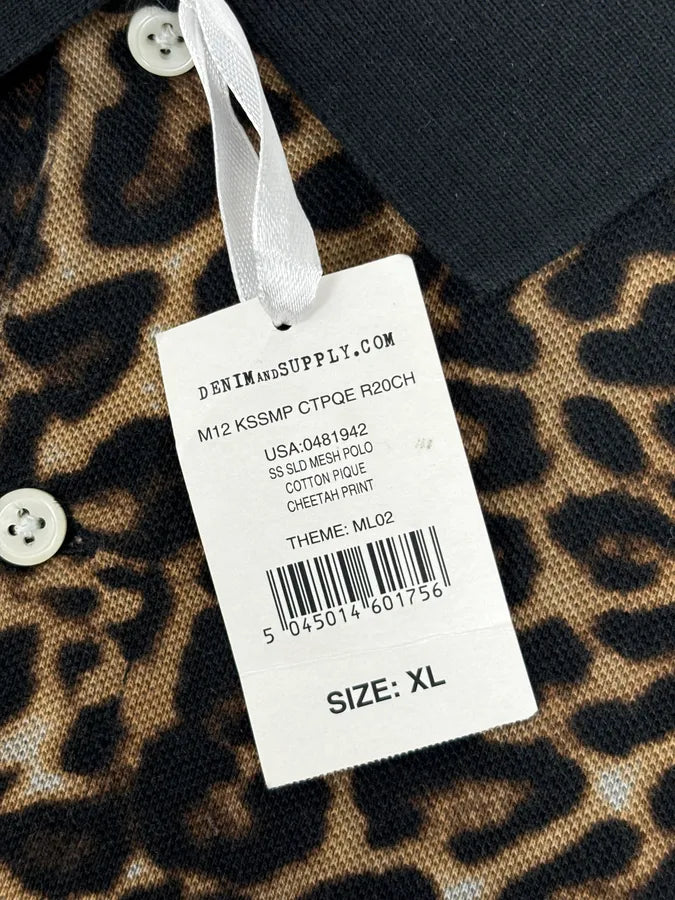 1990s Ralph Lauren Tan Leopard Print Cotton Polo Shirt psFMeGI 9