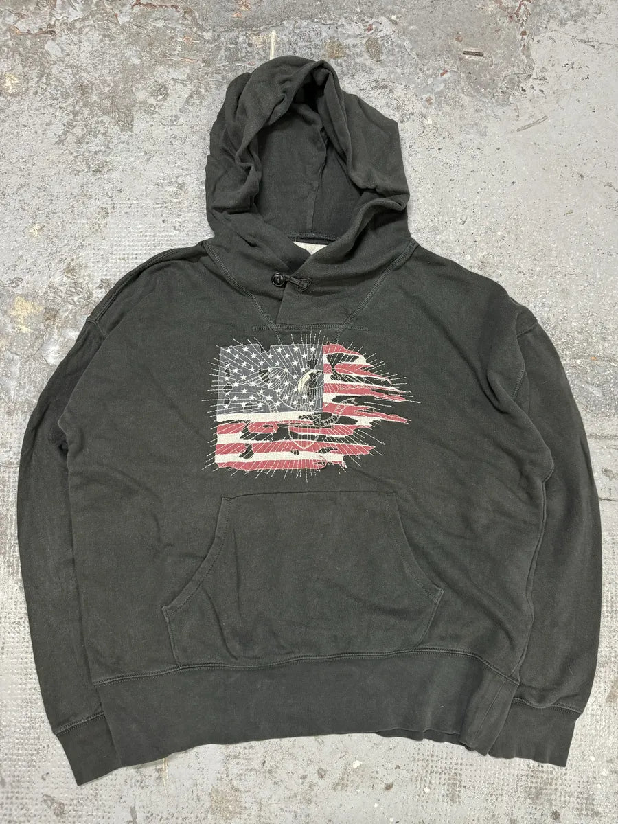 1990s Ralph Lauren USA Flag Obscure Hoodie XtyclbQ 0