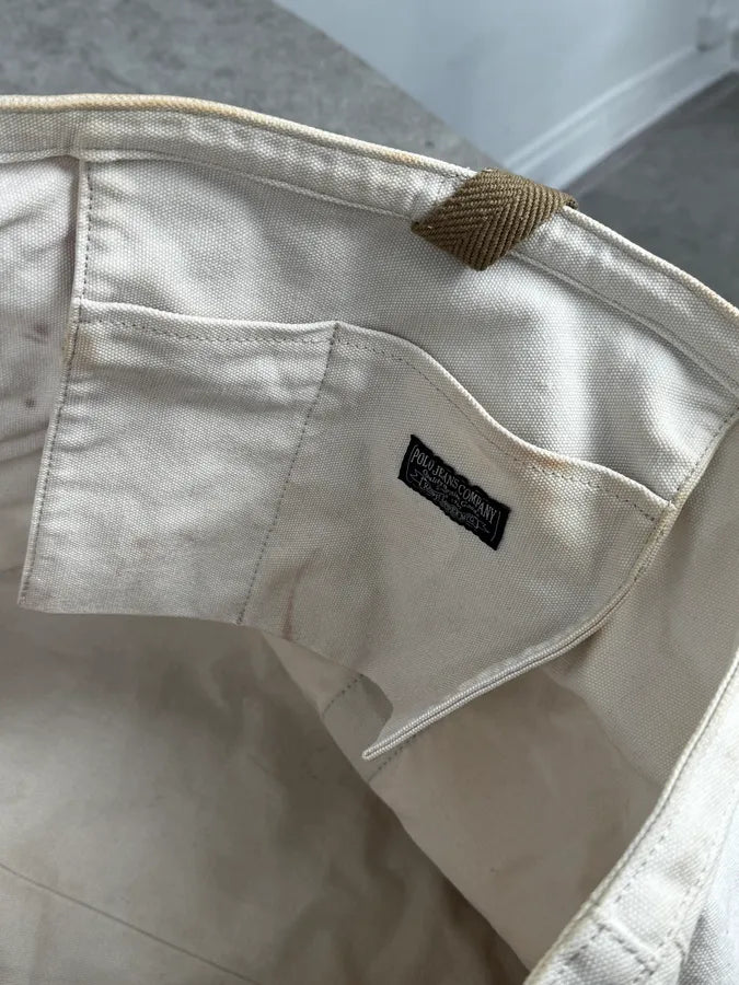 1990s Ralph Lauren White American Patch Sling Bag hgrRIOb 11