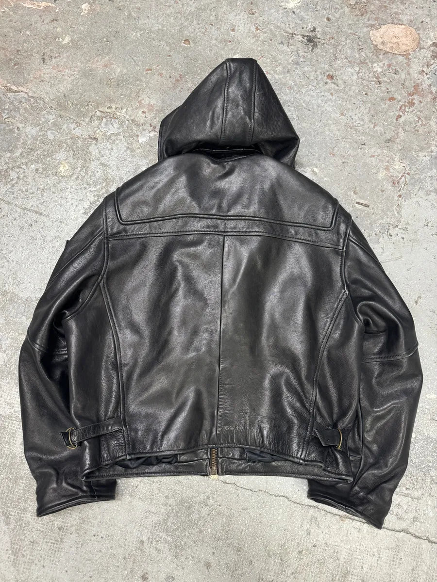 1990s Redskins Cropfit Naval Combat Bomber Leather Jacket (M/L) 1