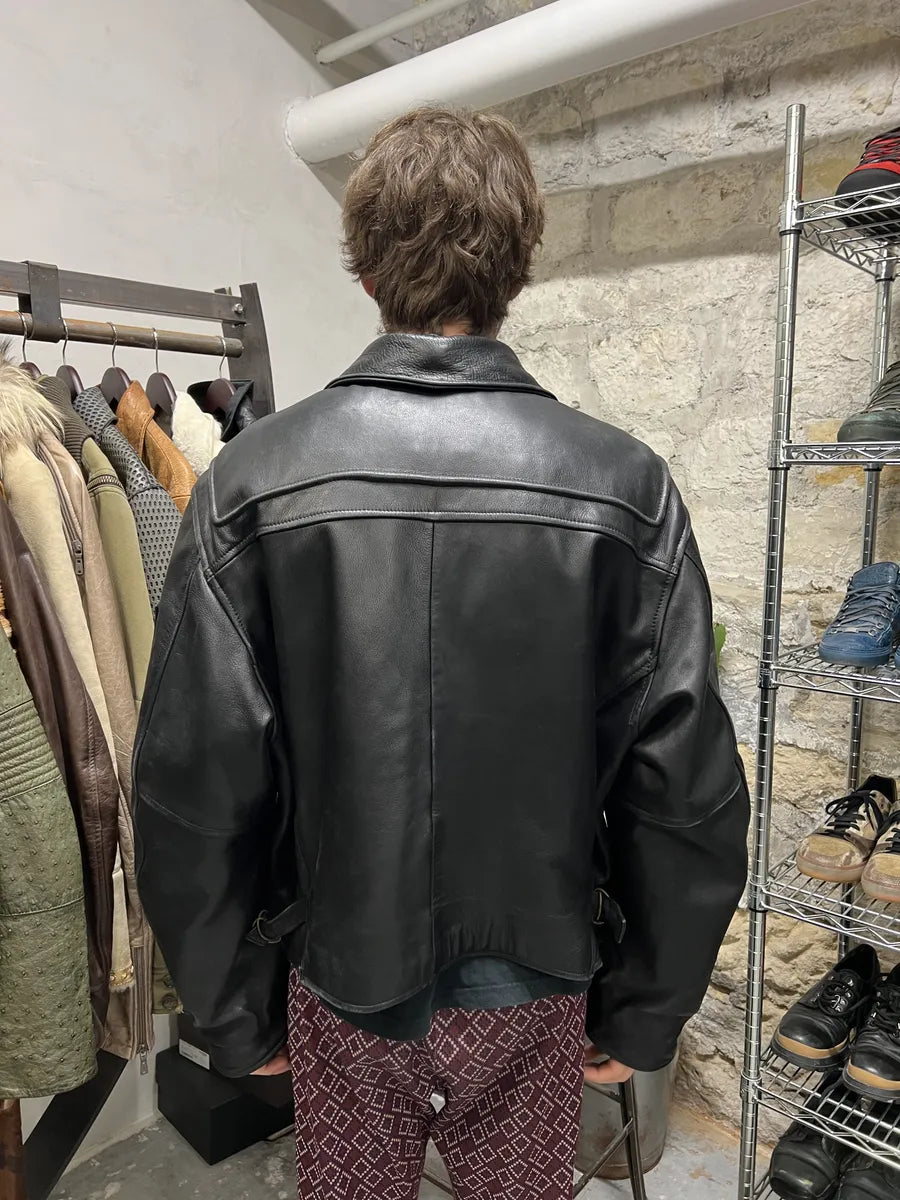 1990s Redskins Cropfit Naval Combat Bomber Leather Jacket (M/L) 5