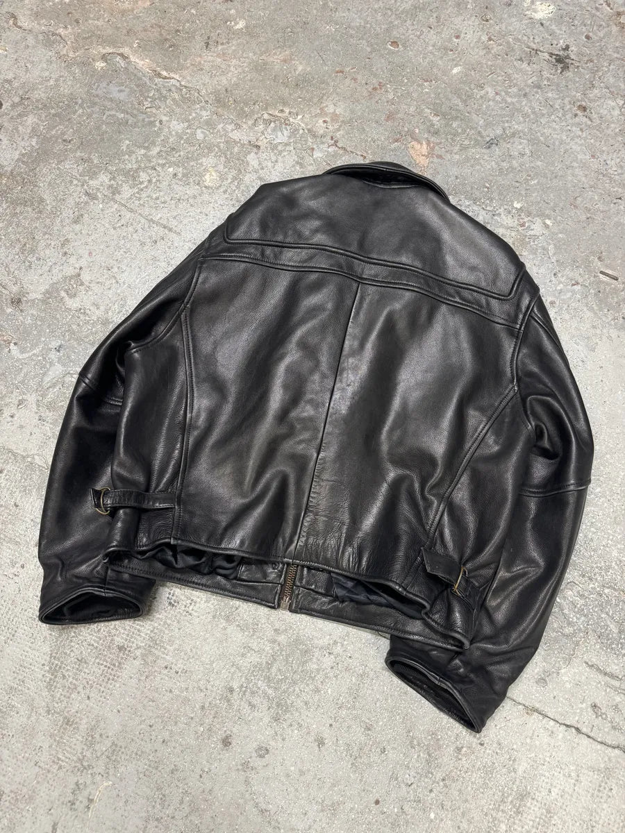 1990s Redskins Cropfit Naval Combat Bomber Leather Jacket (M/L) 6