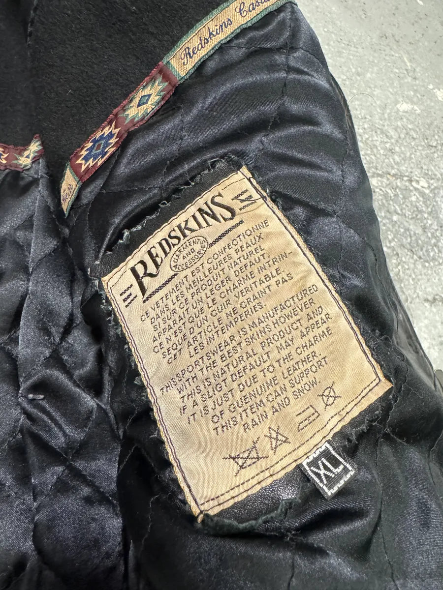 1990s Redskins Cropfit Naval Combat Bomber Leather Jacket (M/L) 8