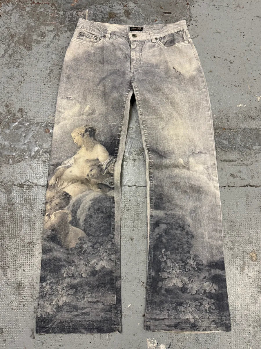 1990s Roberto Cavalli Angels Renaissance Grey Pants lXxlxPW 0