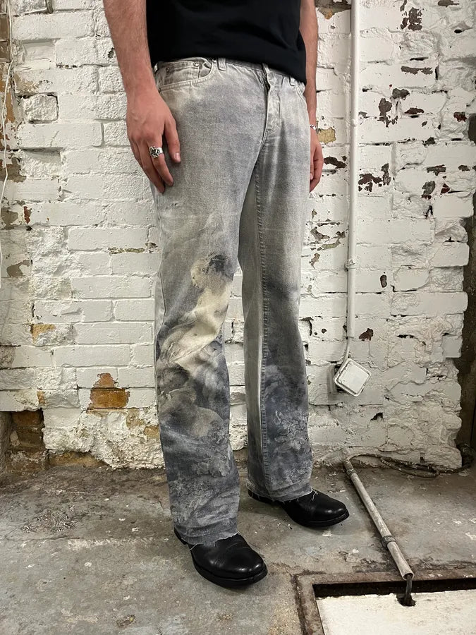 1990s Roberto Cavalli Angels Renaissance Grey Pants lXxlxPW 2