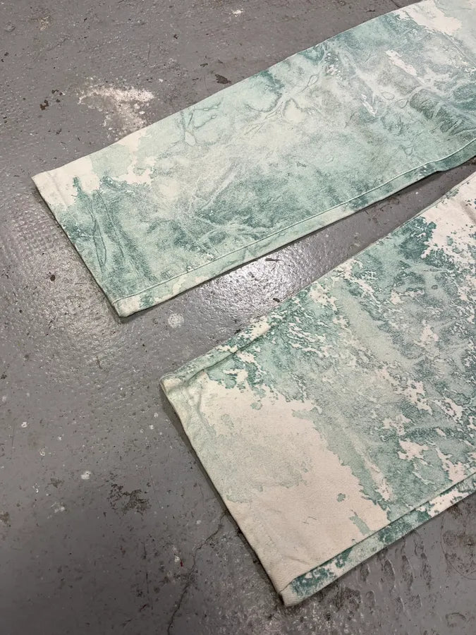 1990s Roberto Cavalli Aqua Green White Pants lcSjvCX 5