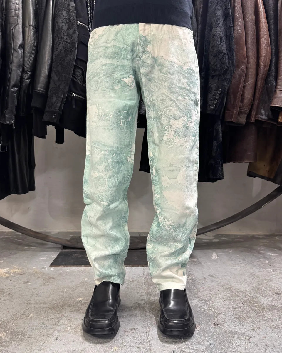 1990s Roberto Cavalli Aqua Green White Pants lcSjvCX 3
