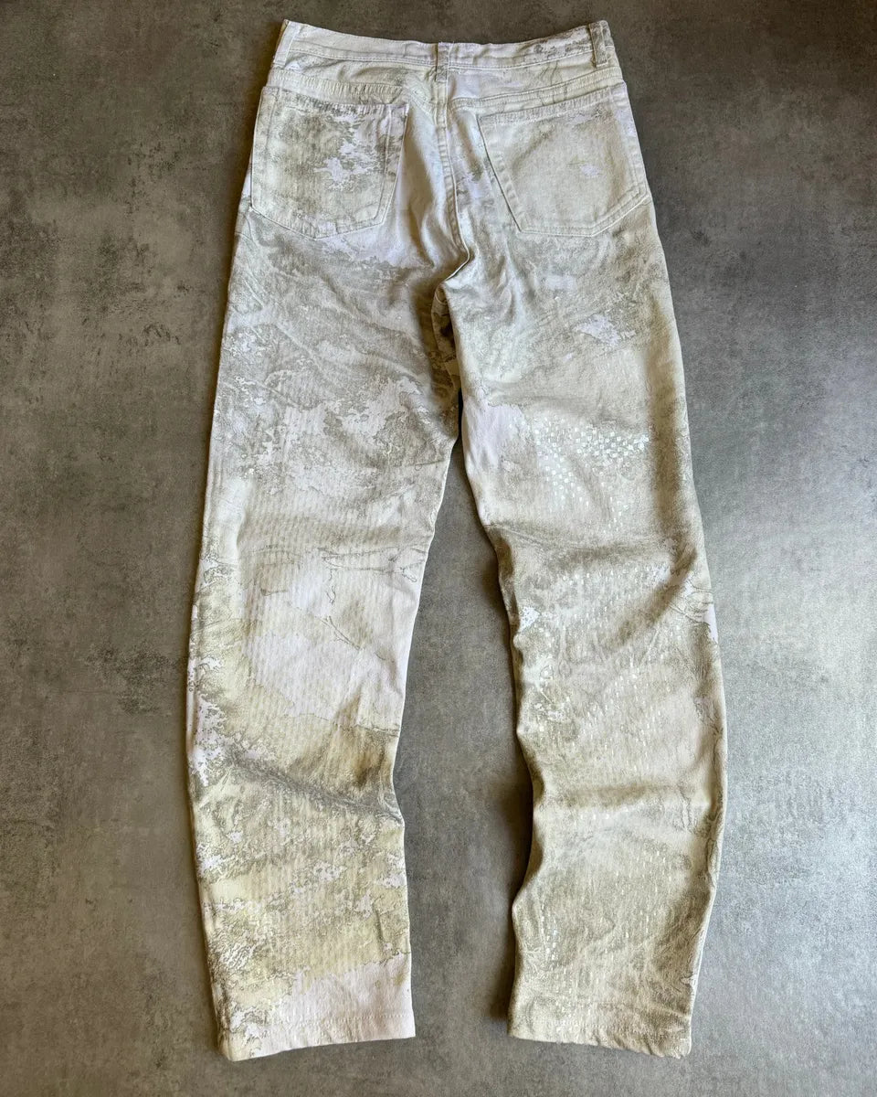 1990s Roberto Cavalli Aqua White Psychadelic Pants HocqDYK 1
