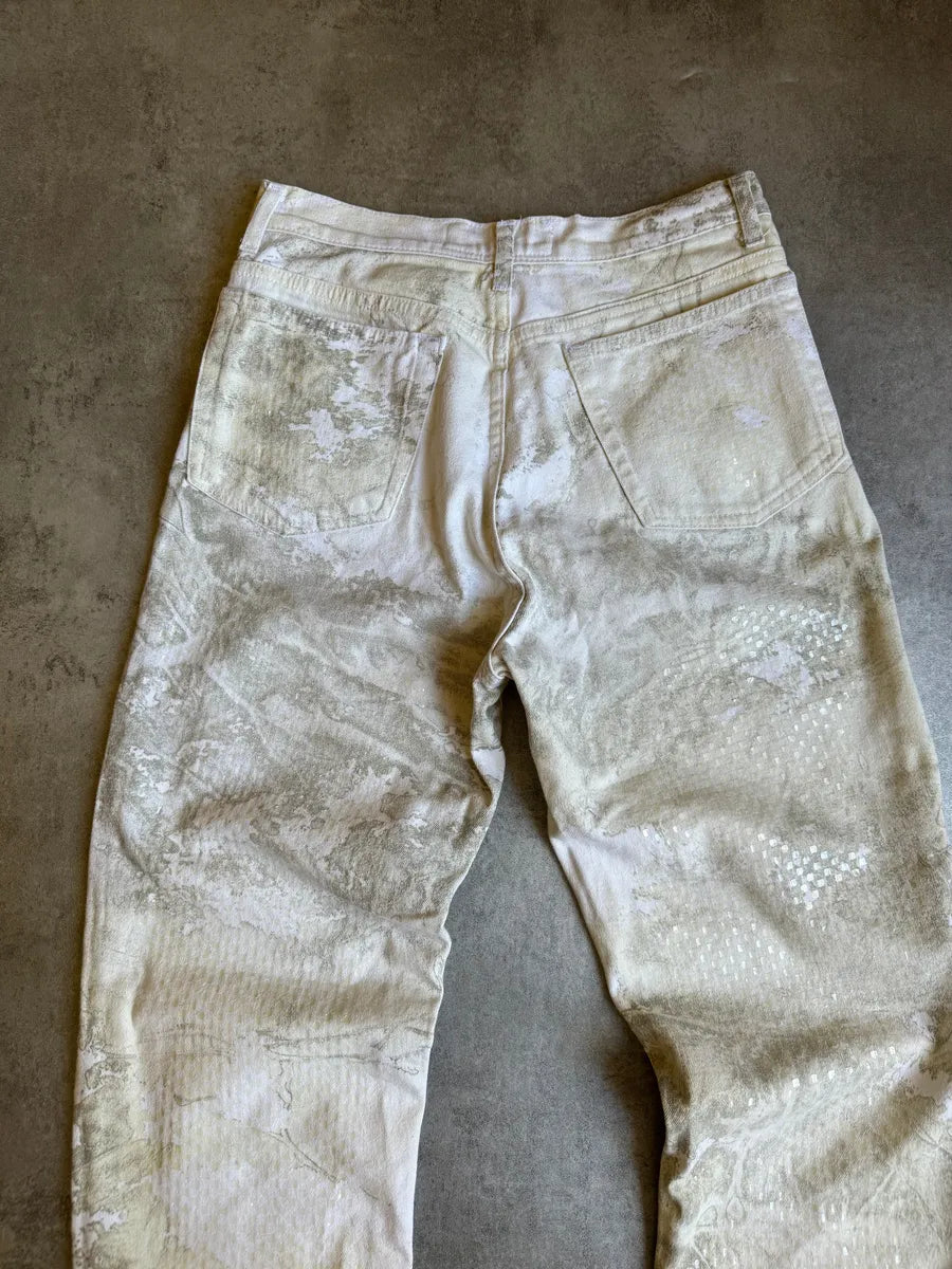 1990s Roberto Cavalli Aqua White Psychadelic Pants HocqDYK 2