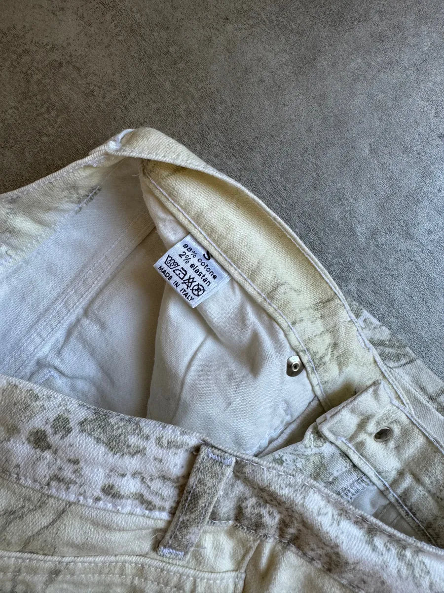 1990s Roberto Cavalli Aqua White Psychadelic Pants HocqDYK 4