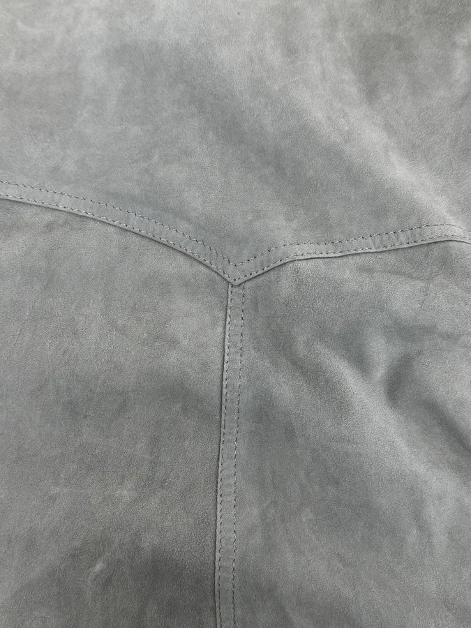 1990s Roberto Cavalli Baby Grey Suede Leather Shirt URRPWTp 10