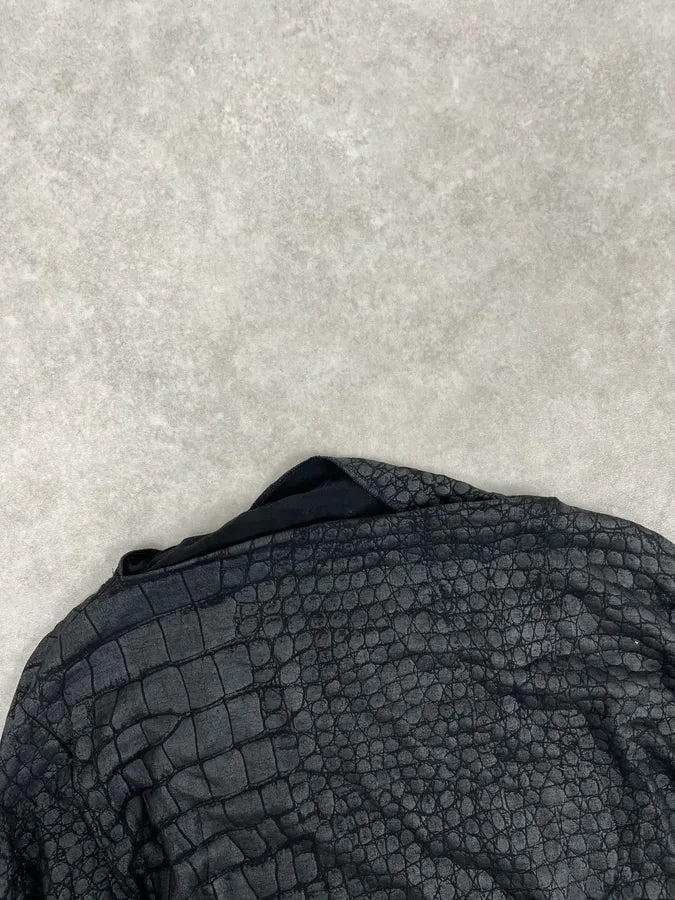 1990s Roberto Cavalli Black Crocodile Effect Longsleeve HCWdZIA 5